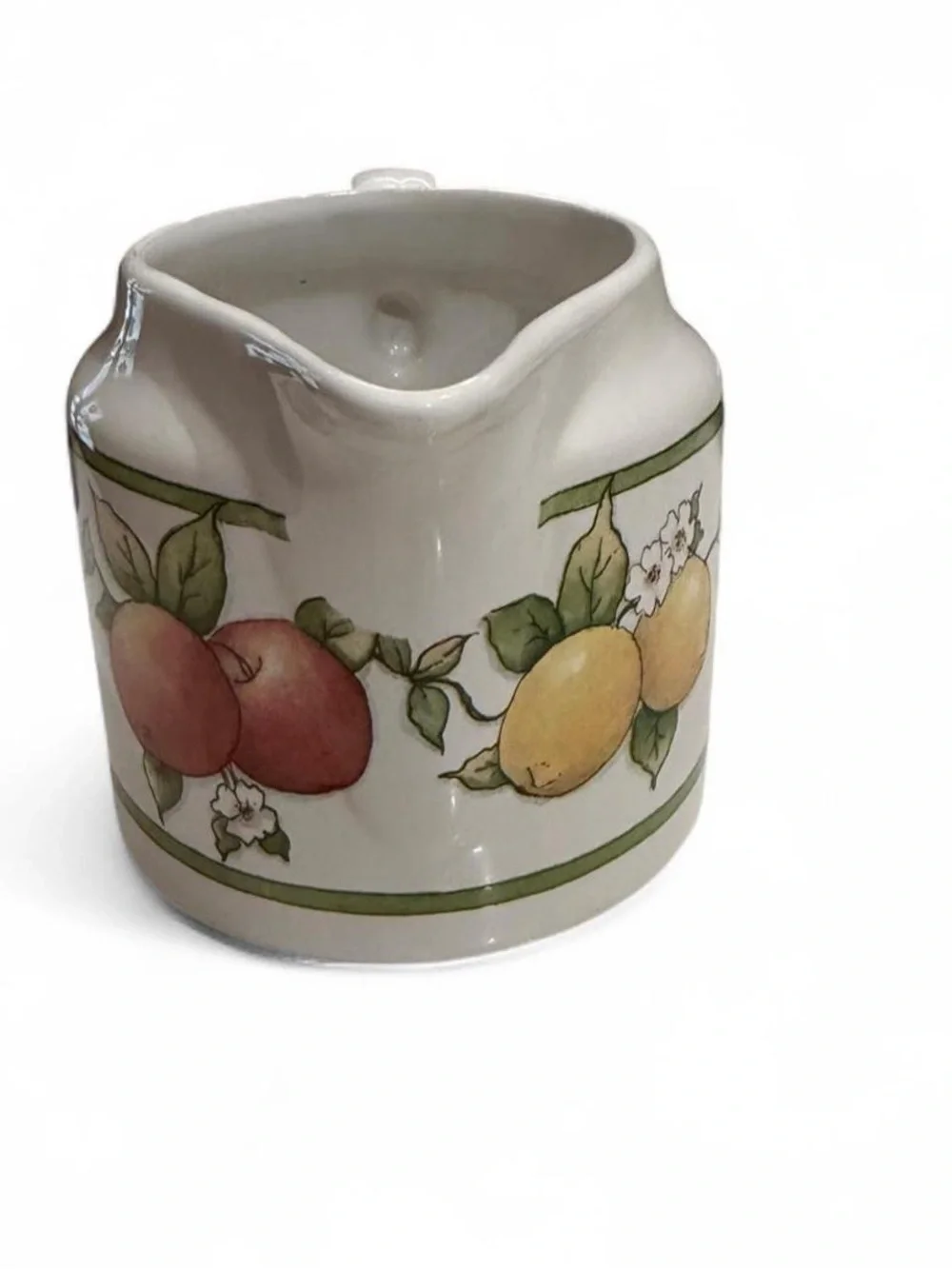 Vintage Fruit Pattern Ceramic Creamer Pitcher